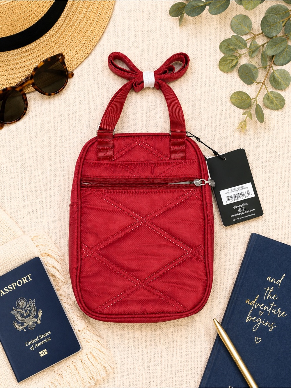 Baggallini RFID Journey Crossbody Bag Red Travel NWT - Picture 2 of 5